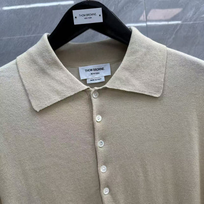 Four-Bar Polo Collar Short Sleeve Shirt THOM TREND