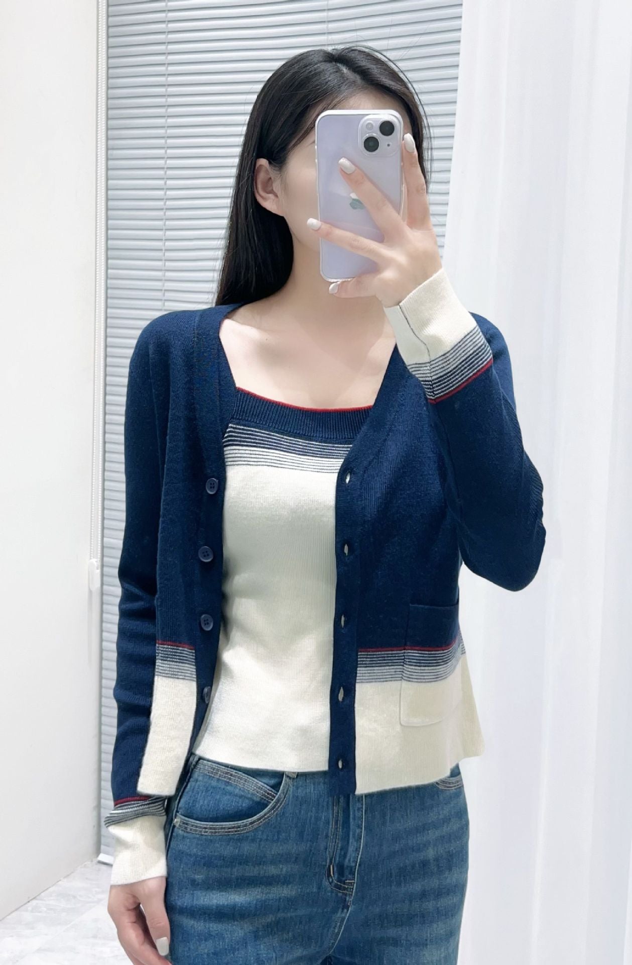 2025SS Cardigan + vest two-piece set THOM TREND