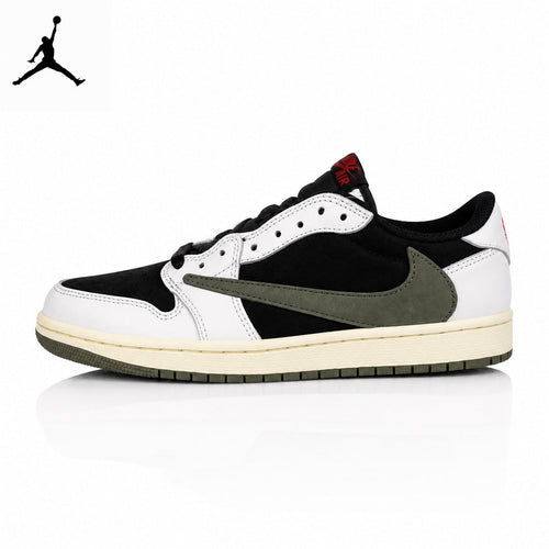 Air Jordan 1 Low Black/Green Olive 5.0 Unisex Sneakers DZ4137-106 main product view