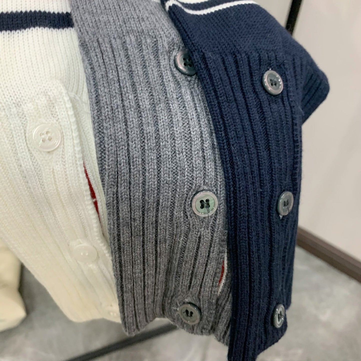 2025SS  Three-color stripe long cardigan THOM TREND