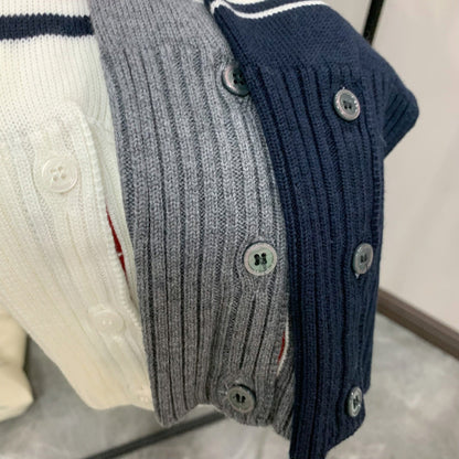 2025SS  Three-color stripe long cardigan THOM TREND
