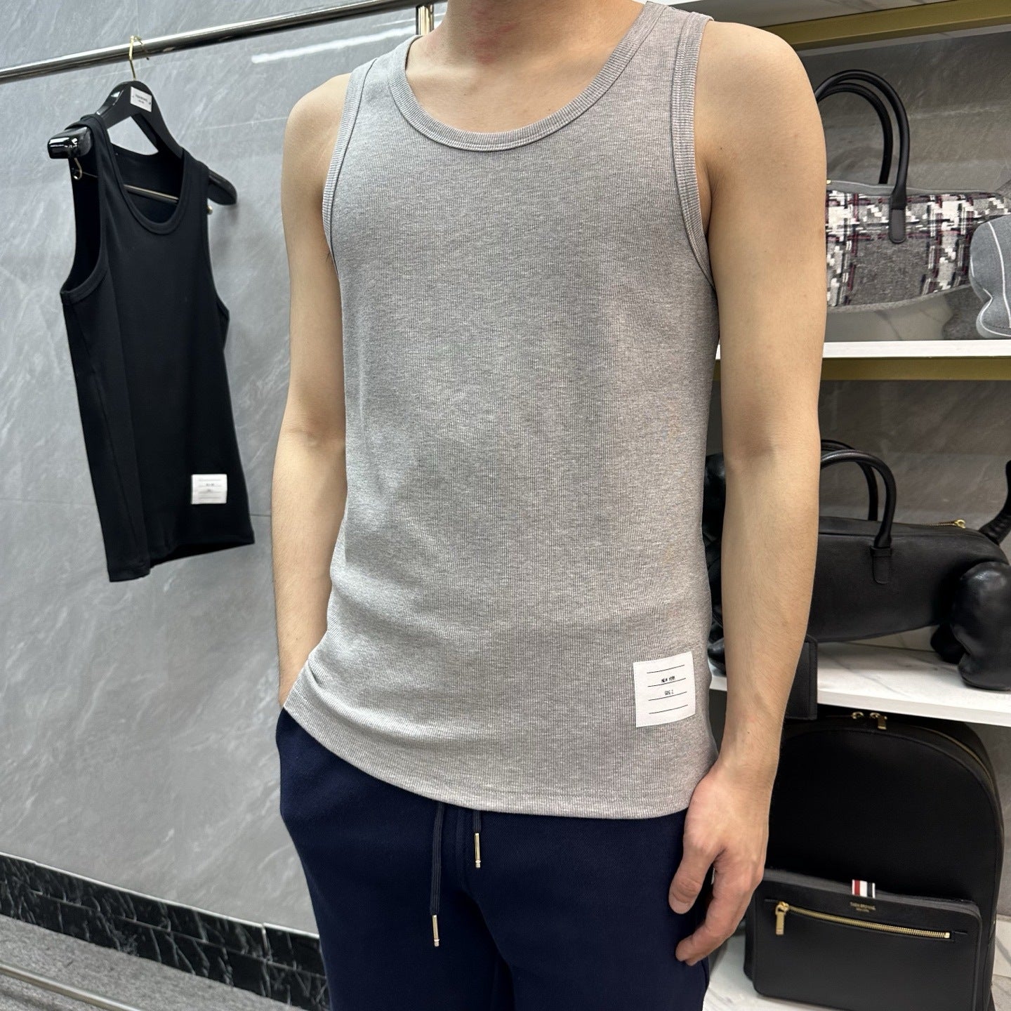 Colorblock Wave-Stripe Polo Tee – Unisex Summer Short Sleeve（副本） THOM TREND