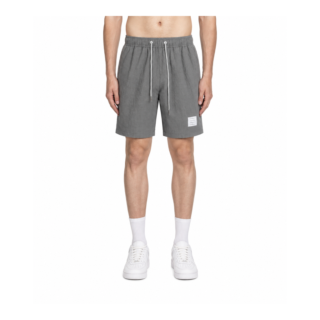 Thom Browne Style Seersucker Shorts - Lightweight Textured Summer Shorts - Main Image