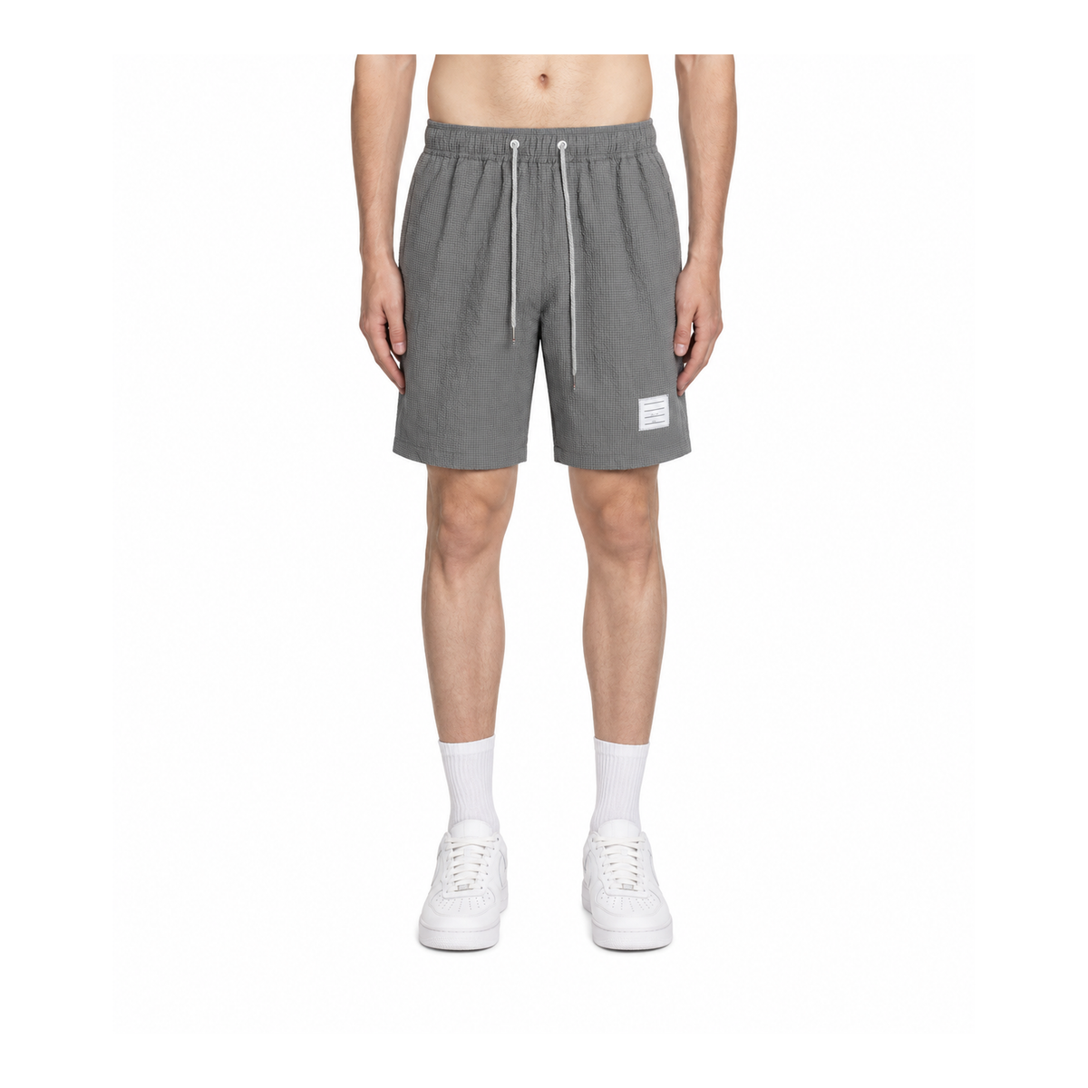 Thom Browne Style Seersucker Shorts - Lightweight Textured Summer Shorts - Main Image