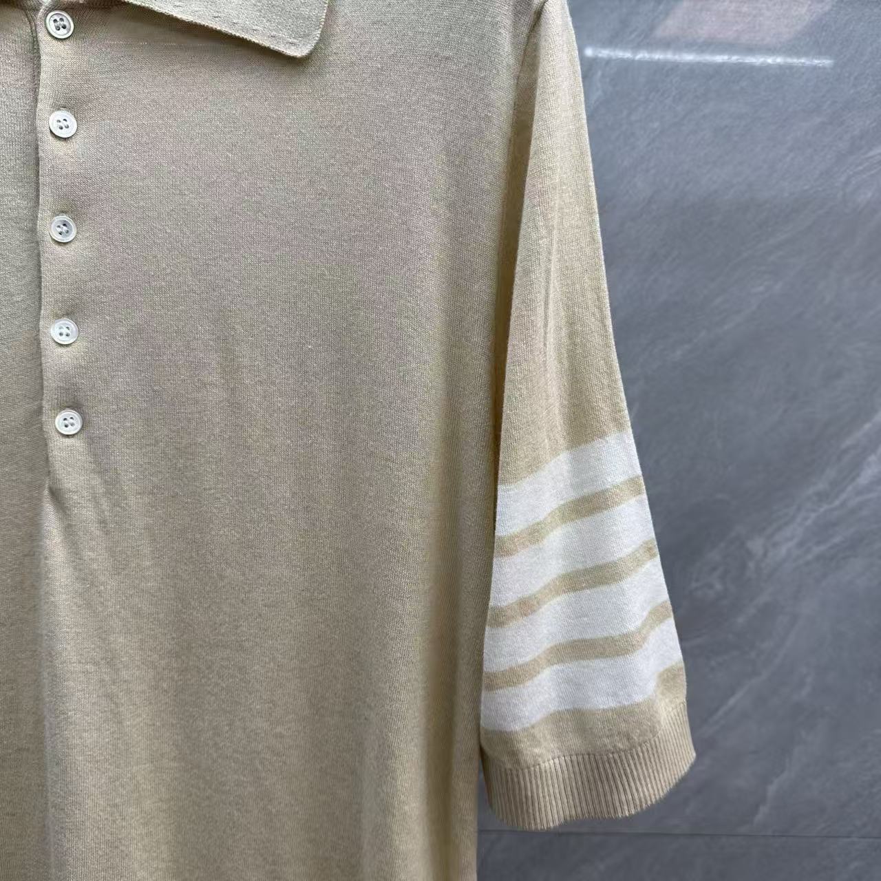 Four-Bar Polo Collar Short Sleeve Shirt THOM TREND