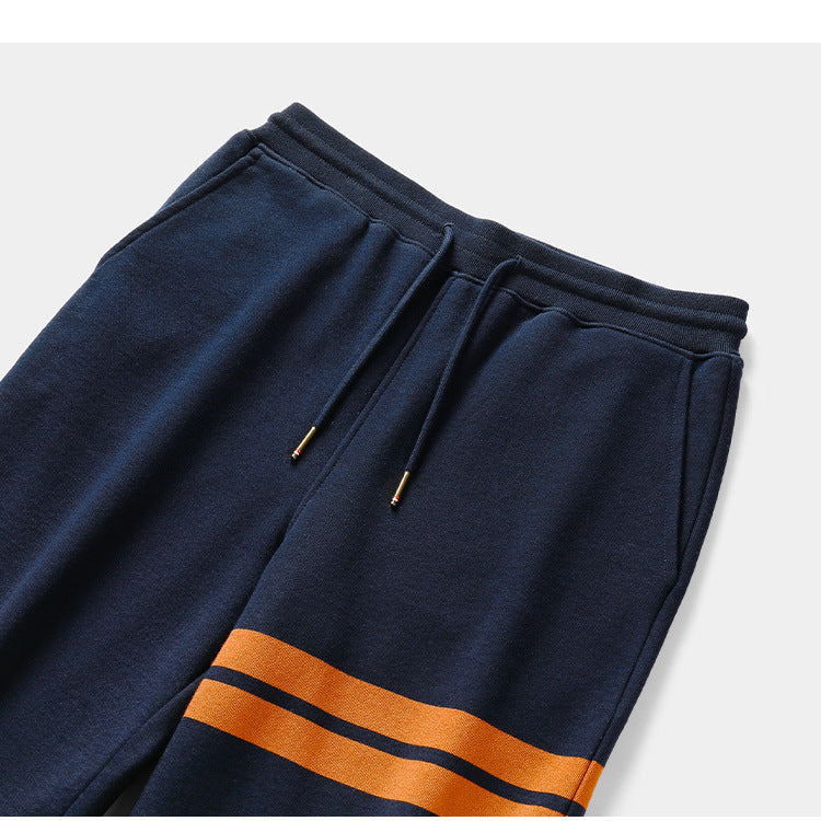 Thom Browne Style Casual Unisex Sweatpants with Signature Four-Bar Detail - Image 7