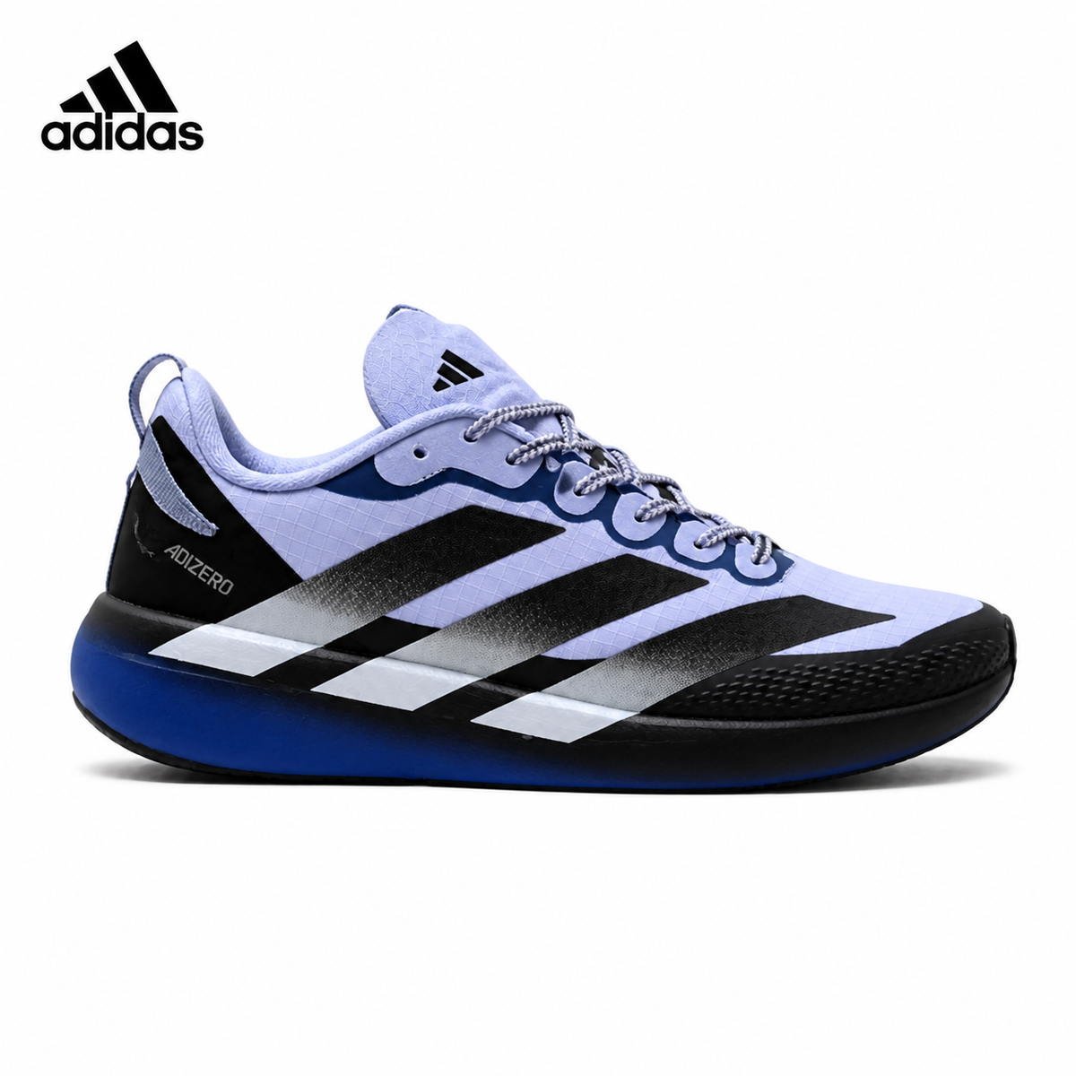 Adidas K81801550 men's running shoes in Light Blue/Grey - single shoe side profile