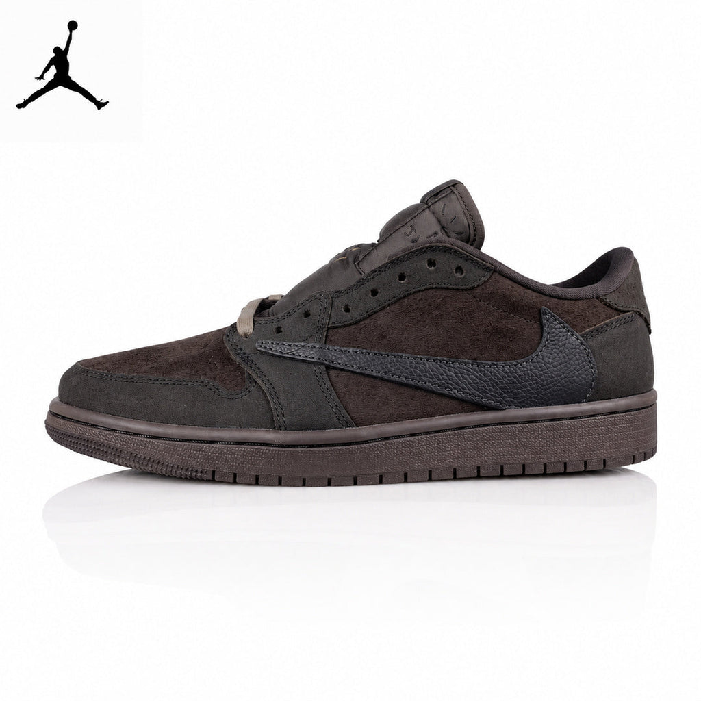 Air Jordan 1 Low Velvet Brown Black-Brown Unisex Sneakers DM7866-202 main product view