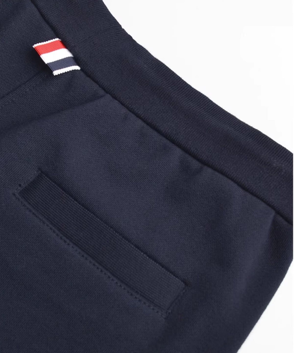 Thom Browne Style Men's Casual Sweatpants - Cotton Signature Four-Bar Detail - Image 8