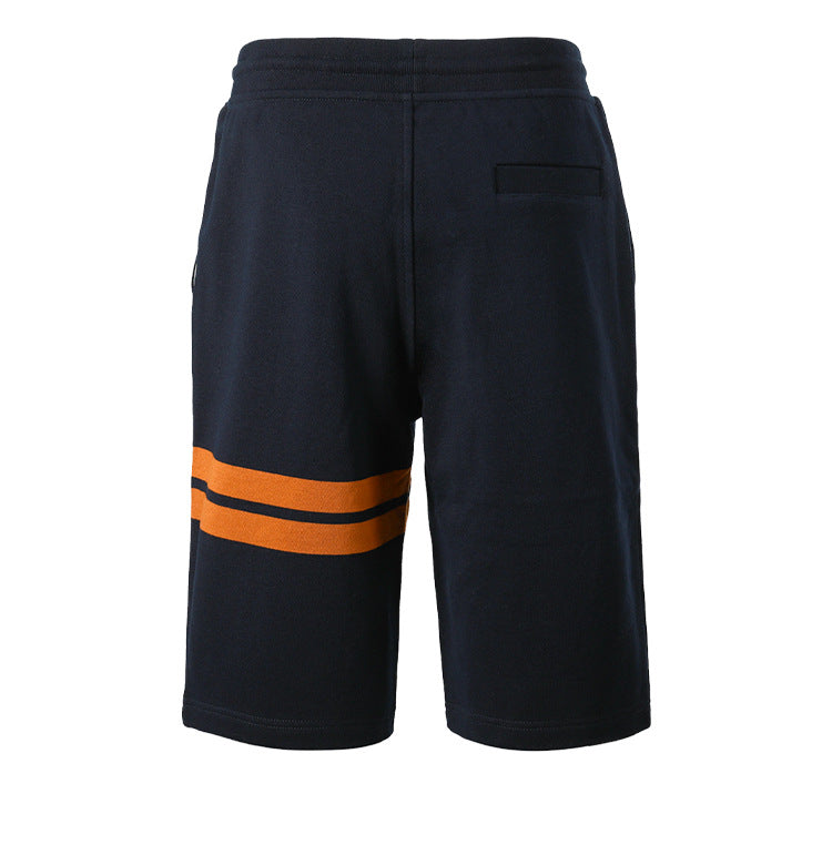 Thom Browne Style Athletic Cotton Shorts with Signature Four-Bar Detail - Image 5