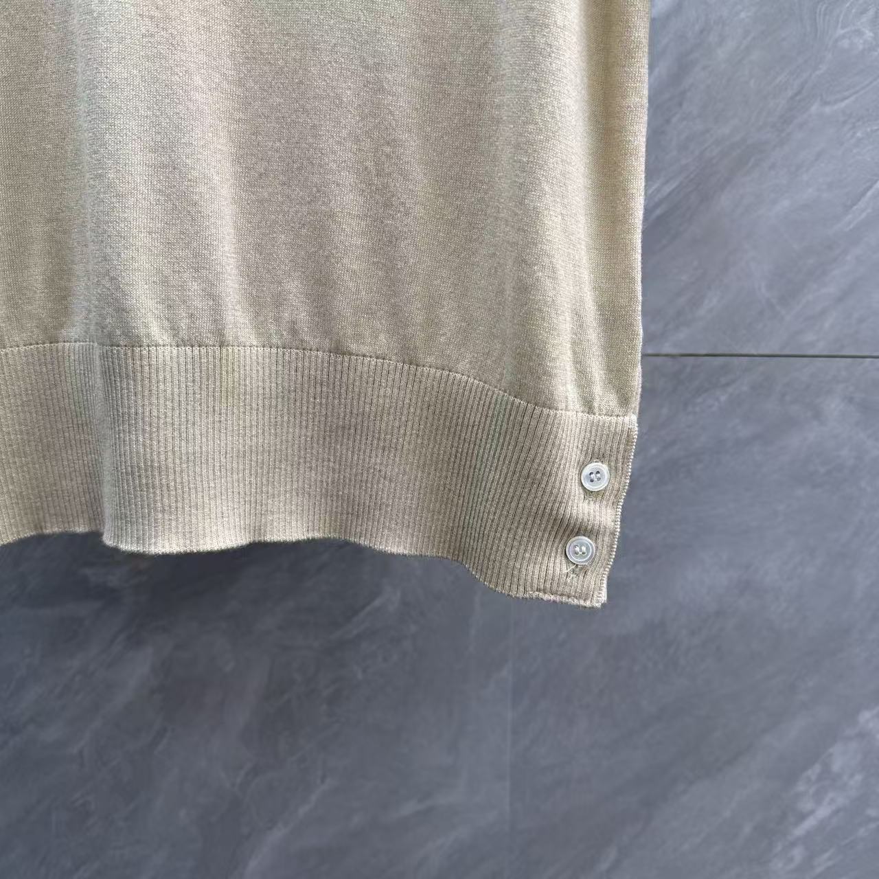 Four-Bar Polo Collar Short Sleeve Shirt THOM TREND