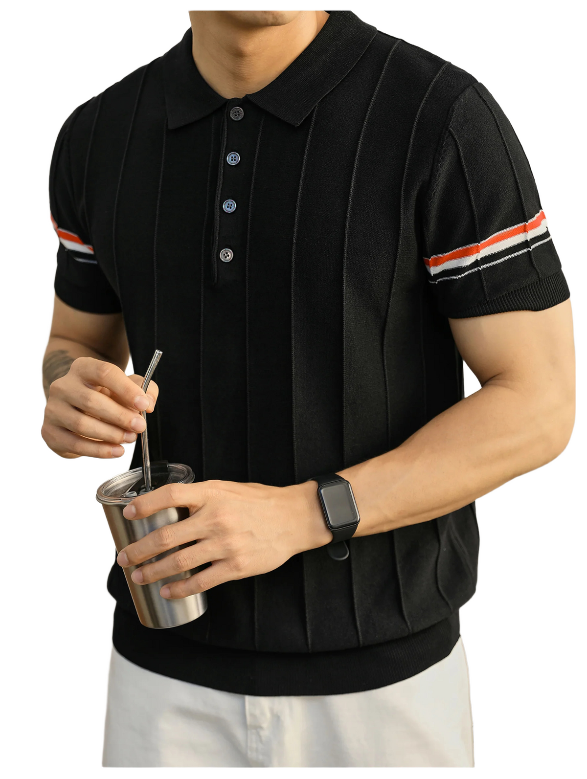 Knitted POLO shirt by Thom Browne, product detail view