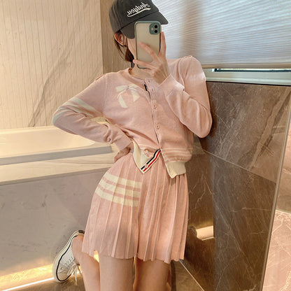 Wool Knit Cardigan Pleated Skirt Set（副本） THOM TREND