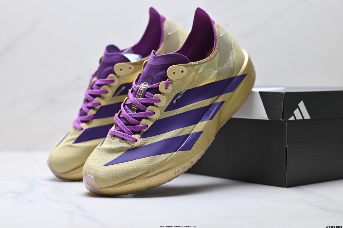 Adidas K81801650 Unisex Running Shoes - 2 Colorways incl. Purple/Beige & Neon Green/Purple