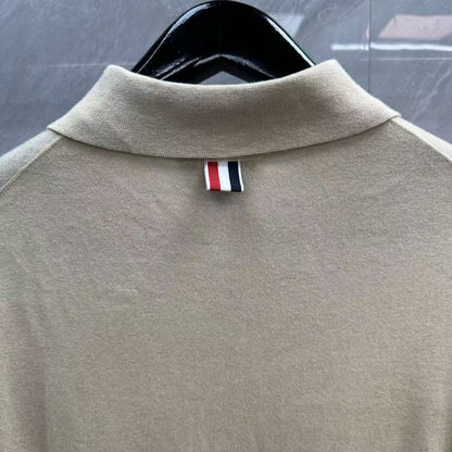 Four-Bar Polo Collar Short Sleeve Shirt THOM TREND