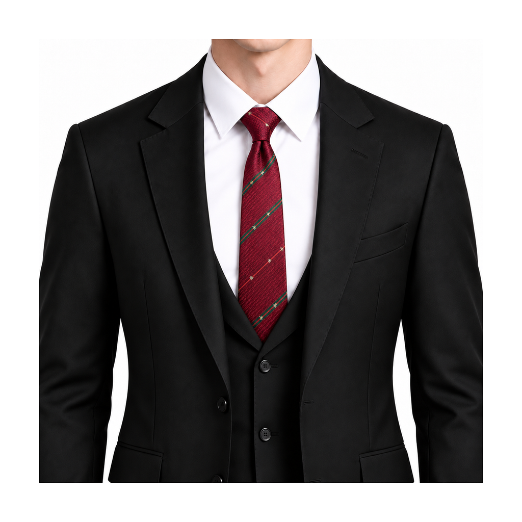 Gucci Style Men's Equestrian Stripe Silk Tie - Model Main Image