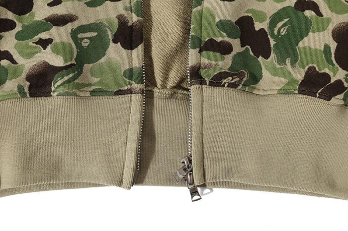 BAPE WGM Camo Shark Hoodie - Green & Grey product view 6