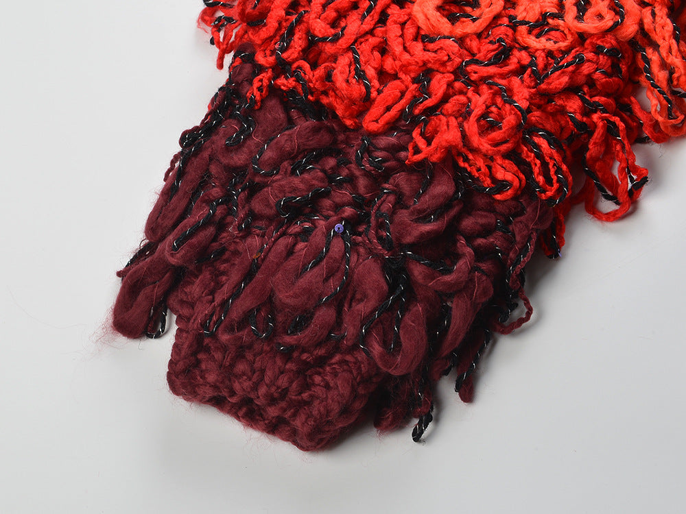 2025SS Colorful woven tassel sweater coat THOM TREND