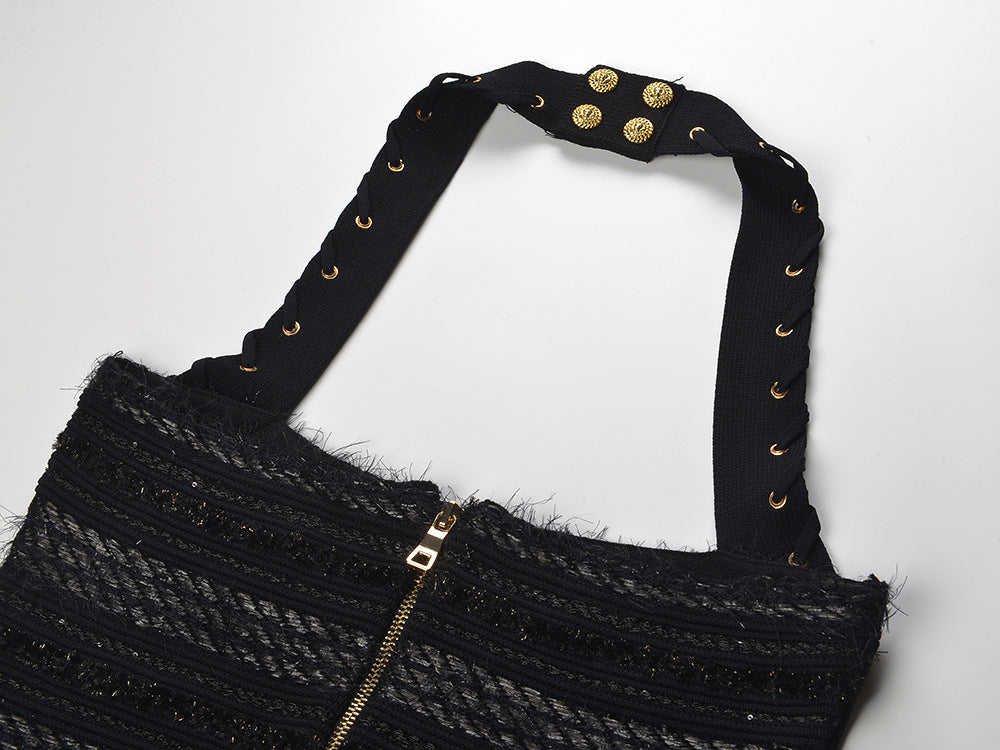 2025SS Tweed halterneck dress THOM TREND