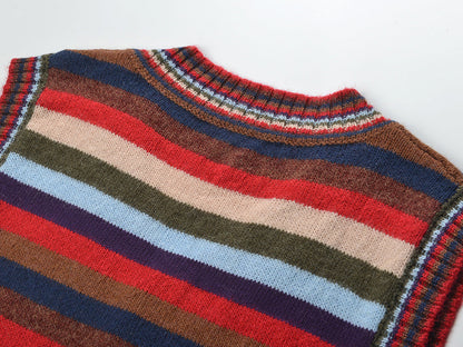 2025SS  Colorful striped lace-up vest THOM TREND