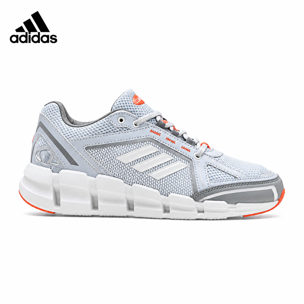 Adidas K81801550 men's running shoes in Grey/Orange - single shoe side profile