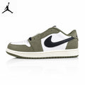 Air Jordan 1 Low Medium Olive Suede Unisex Sneakers HQ6998-200 main product view
