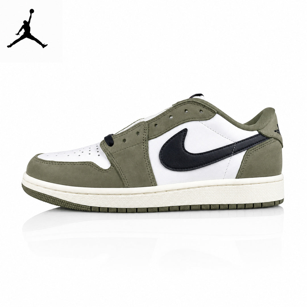 Air Jordan 1 Low Medium Olive Suede Unisex Sneakers HQ6998-200 main product view