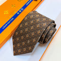 Louis Vuitton Style Men's Floral Monogram Silk Tie - Detail Image 2