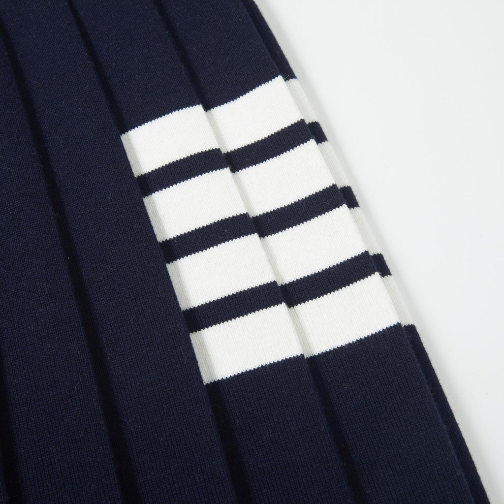 Women's 4-Bar Knitted Pleated Midi Skirt | Thom Browne