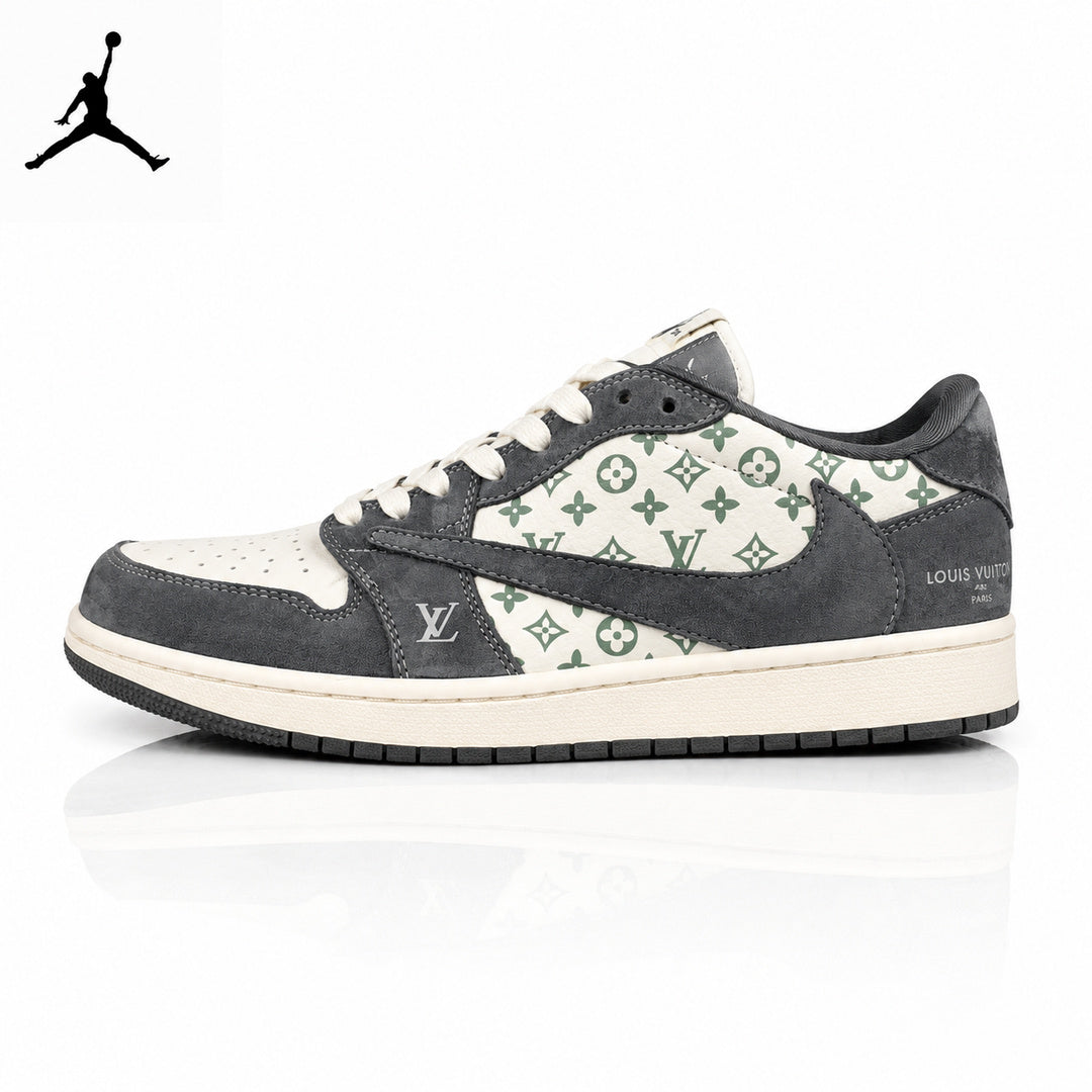 Air Jordan 1 Low LV Collaboration White/Grey Unisex Sneakers SJ2068-261 main product view