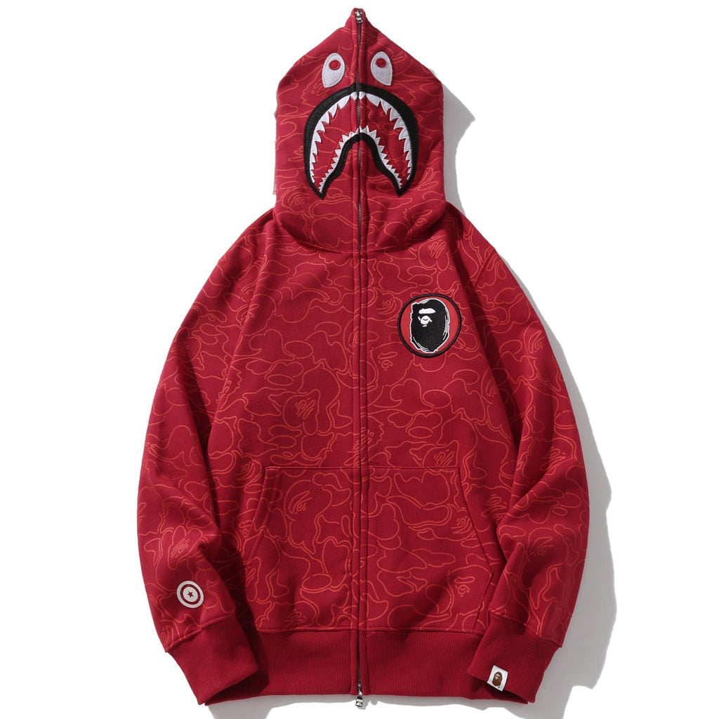 BAPE Shark Full-Zip Hoodie - Blue, Green & Red product view 4