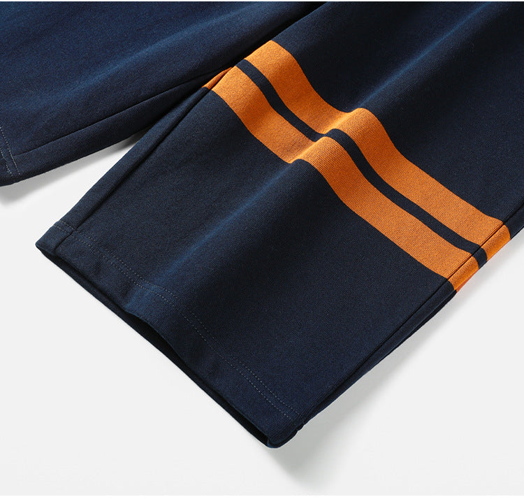 Thom Browne Style Athletic Cotton Shorts with Signature Four-Bar Detail - Image 9