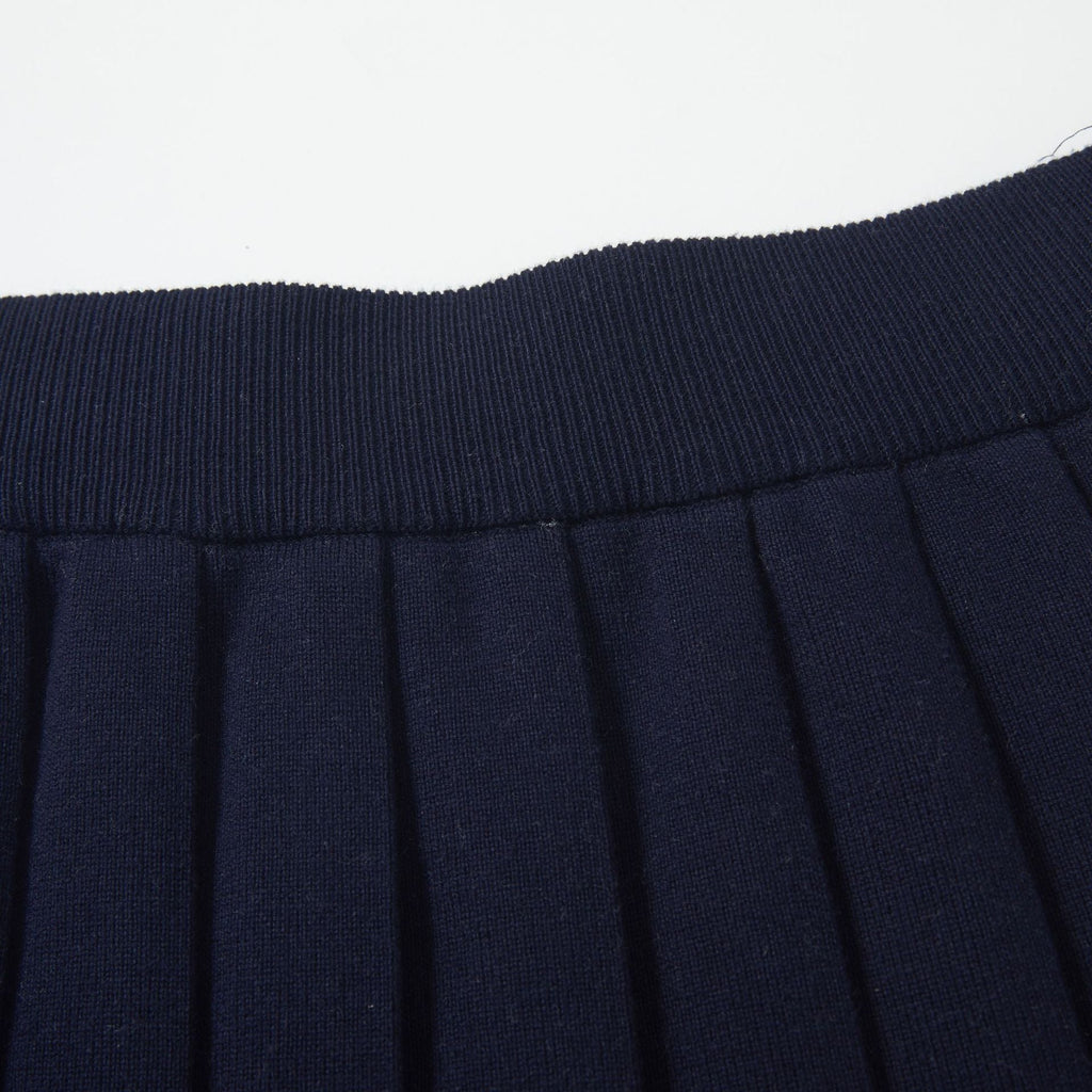 Women's 4-Bar Knitted Pleated Midi Skirt | Thom Browne