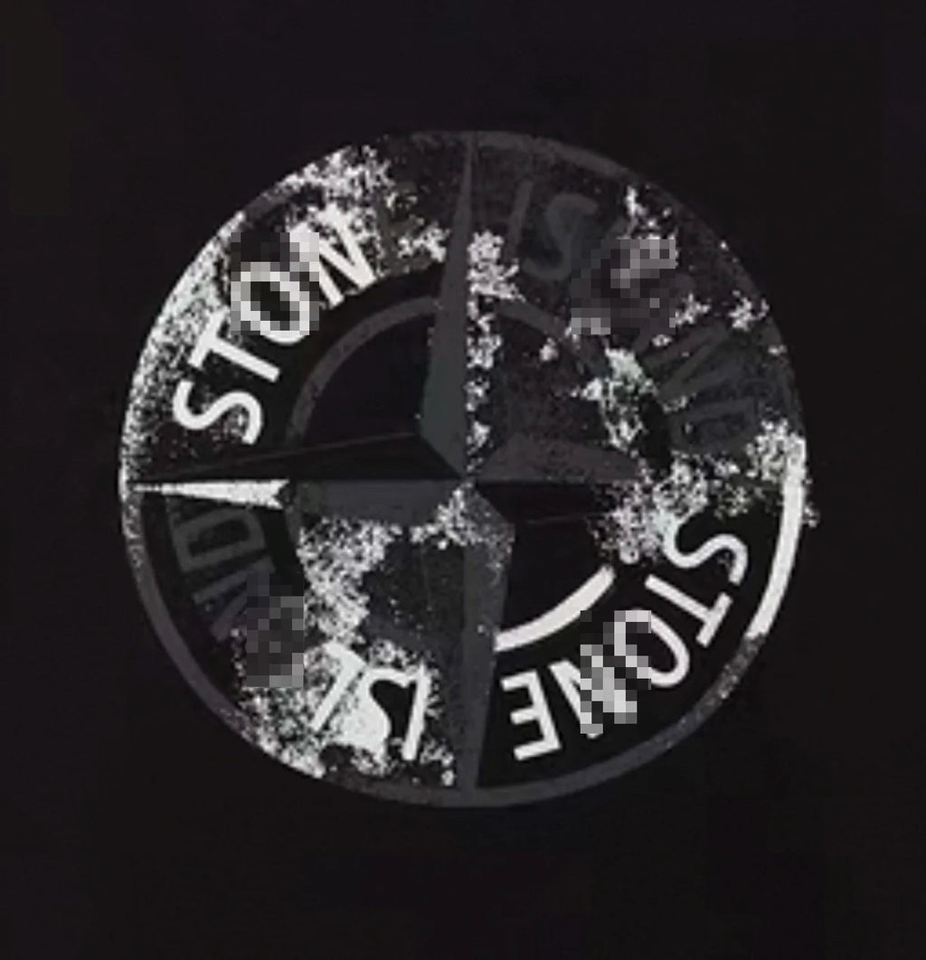 Stone Island Distressed Compass Back Print Cotton T-Shirt - Black product detail view