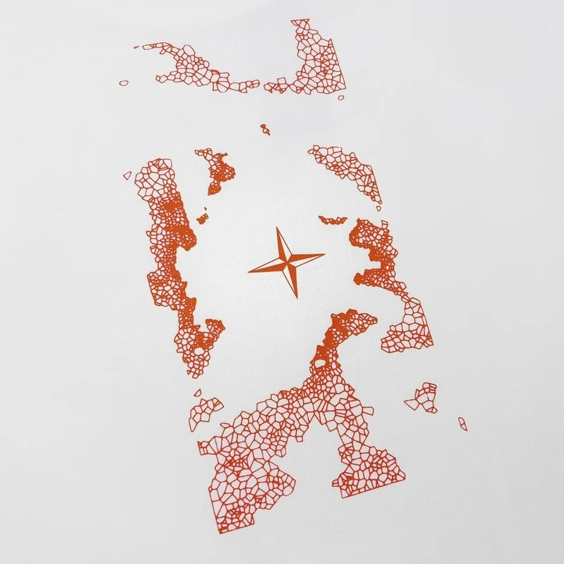 Stone Island Red Mosaic Compass Back Graphic Cotton T-Shirt - Black product detail view