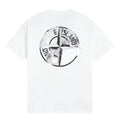 Stone Island Distressed Compass Back Print Cotton T-Shirt - White product detail view