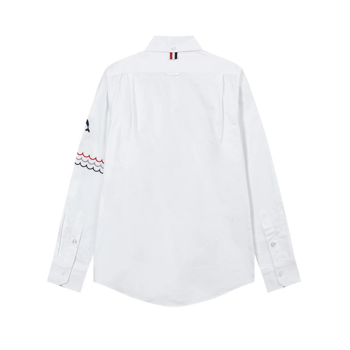 Men's Embroidered Shirt by Thom Browne, shirt detail view
