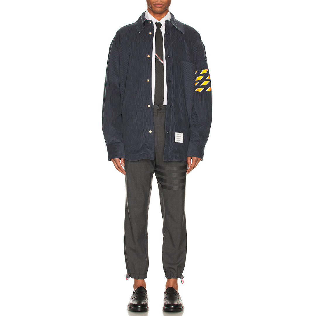 Men's Heavyweight Oxford Shirt — Partial Button Front by Thom Browne, shirt detail view