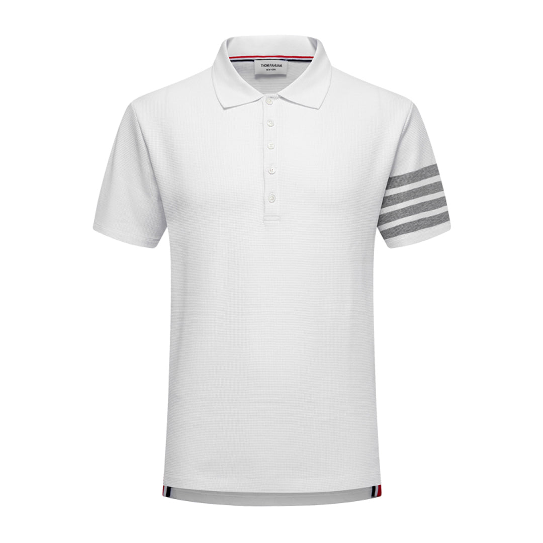 Classic Four-Bar Wool T-Shirt by Thom Browne, product detail view