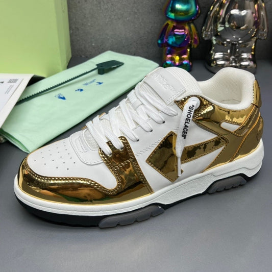 OFF-Whlte Arrow Logo Leather Sneakers #42 4-Bar