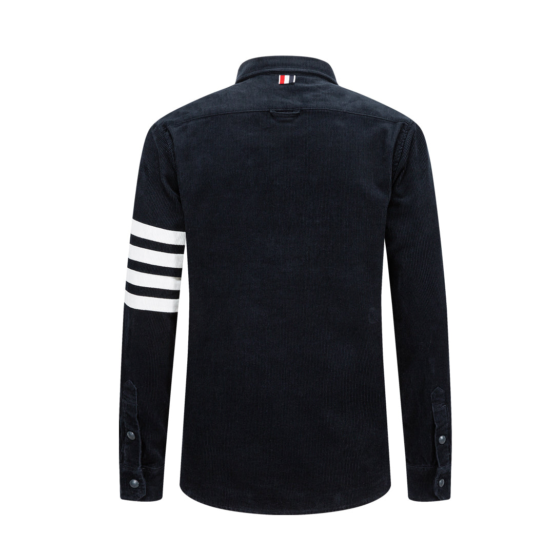 Classic Four-Bar Heavy Oxford Shirt - 100% Cotton Made in Japan by Thom Browne, shirt detail view
