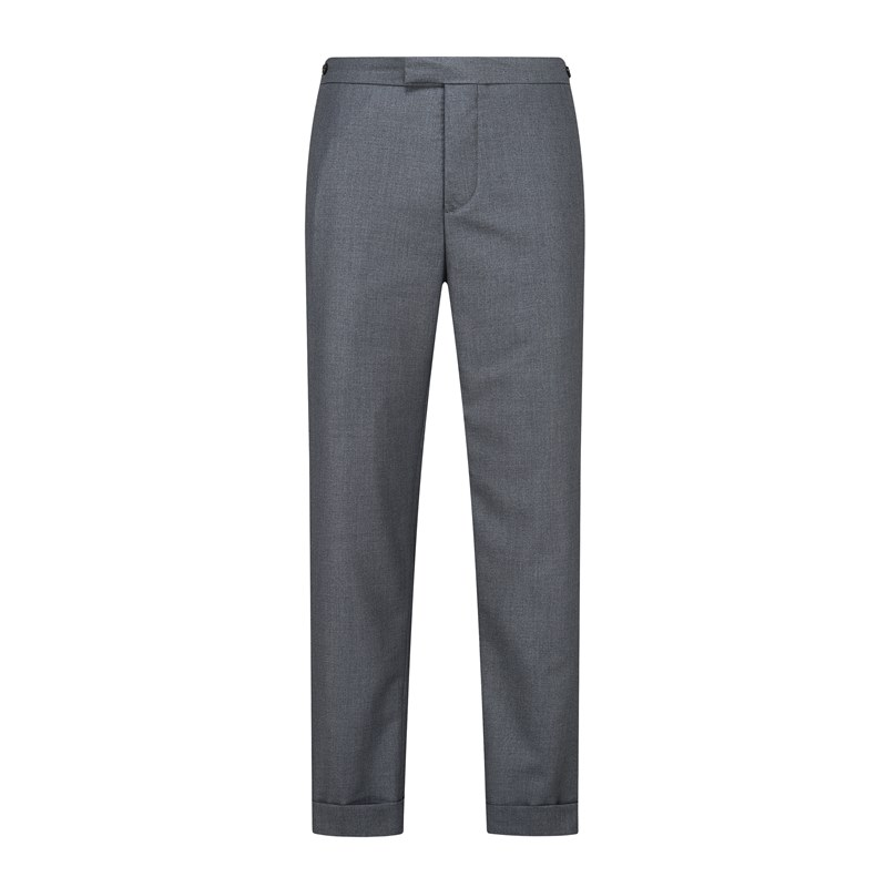 Thom Browne Style Cropped Pants with Signature Four-Bar Detail - Image 3