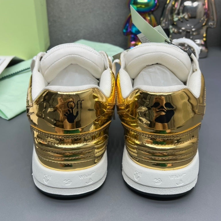 OFF-Whlte Arrow Logo Leather Sneakers #42 4-Bar