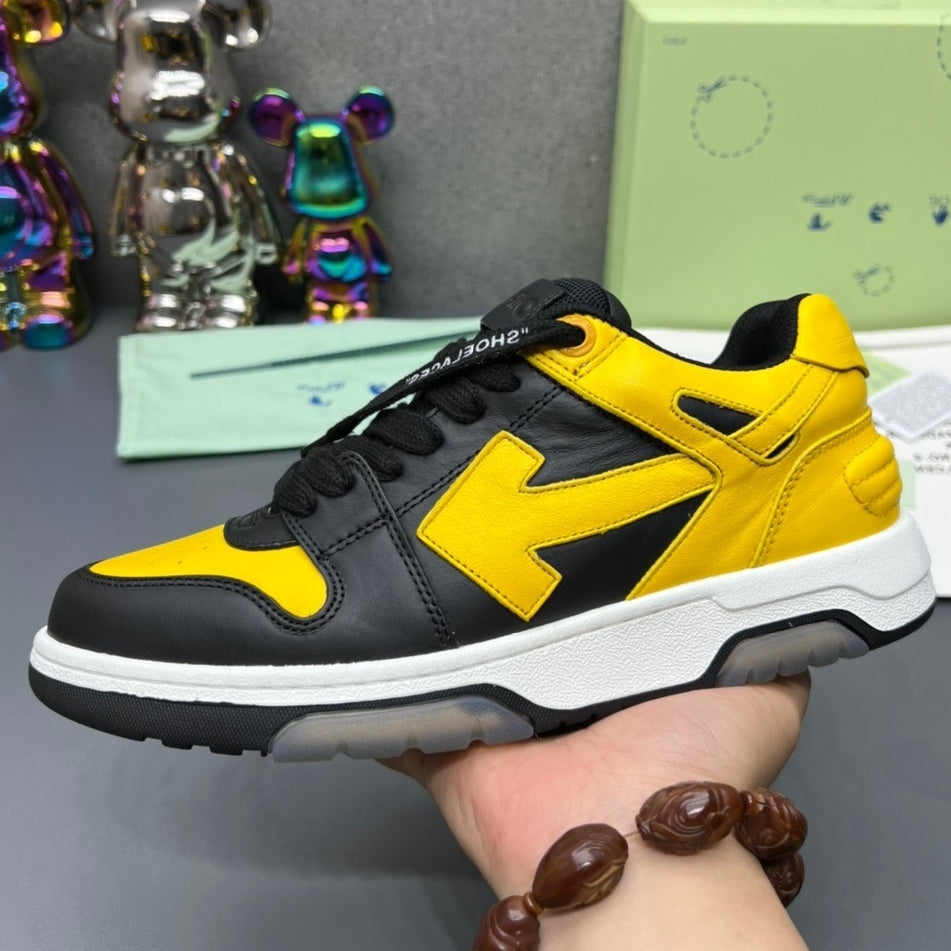 OFF-Whlte Arrow Logo Leather Sneakers #42 4-Bar