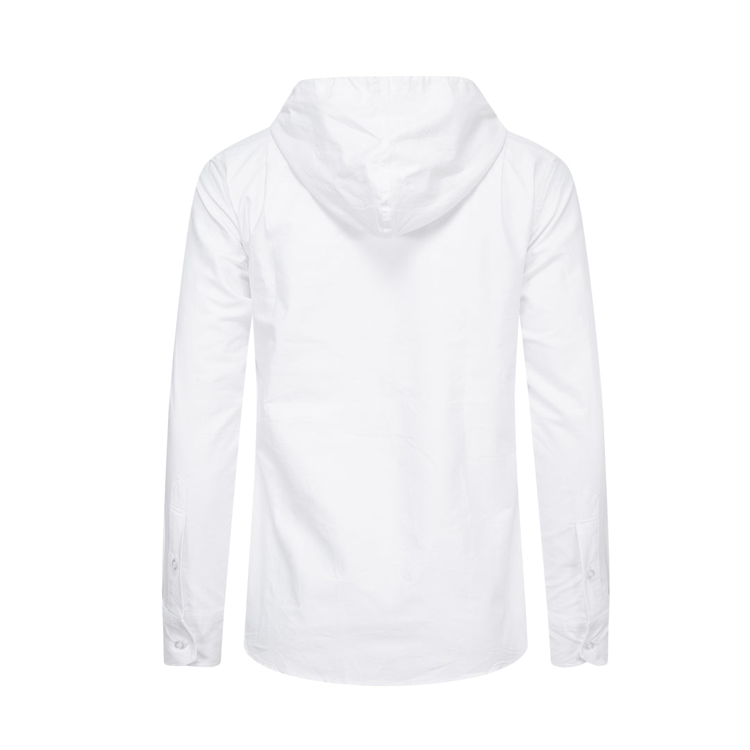 Hooded shirt by Thom Browne, shirt detail view