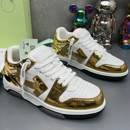 OFF-Whlte Arrow Logo Leather Sneakers #42 4-Bar