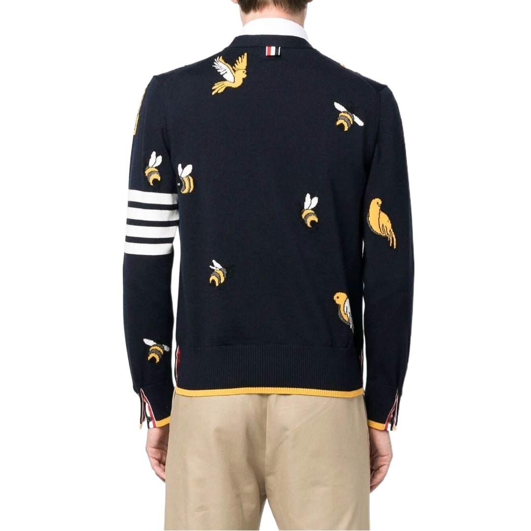 Men's Wool Cardigan by Thom Browne, knitwear detail view