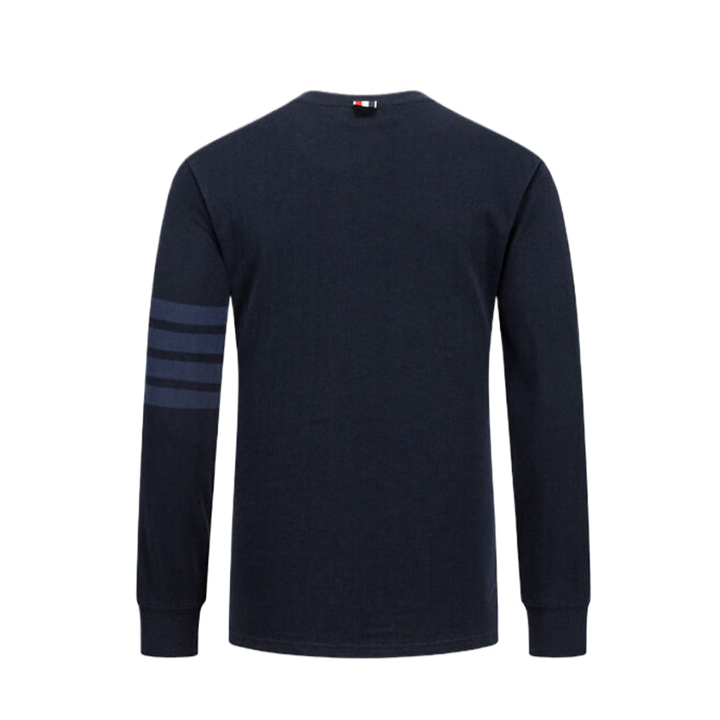 4 - Bar Puppy Embroidered Long Sleeve T - Shirt - Premium Cotton Tee by Thom Browne, garment detail view