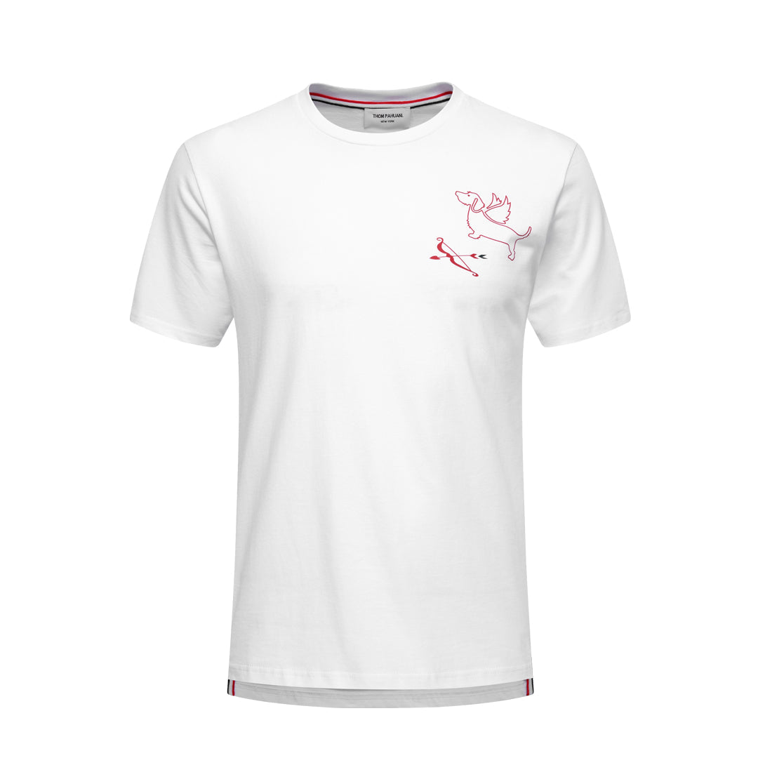 Men's Classic Four-Bar Puppy Dog T-Shirt - 100% Cotton Made in Japan by Thom Browne, product detail view
