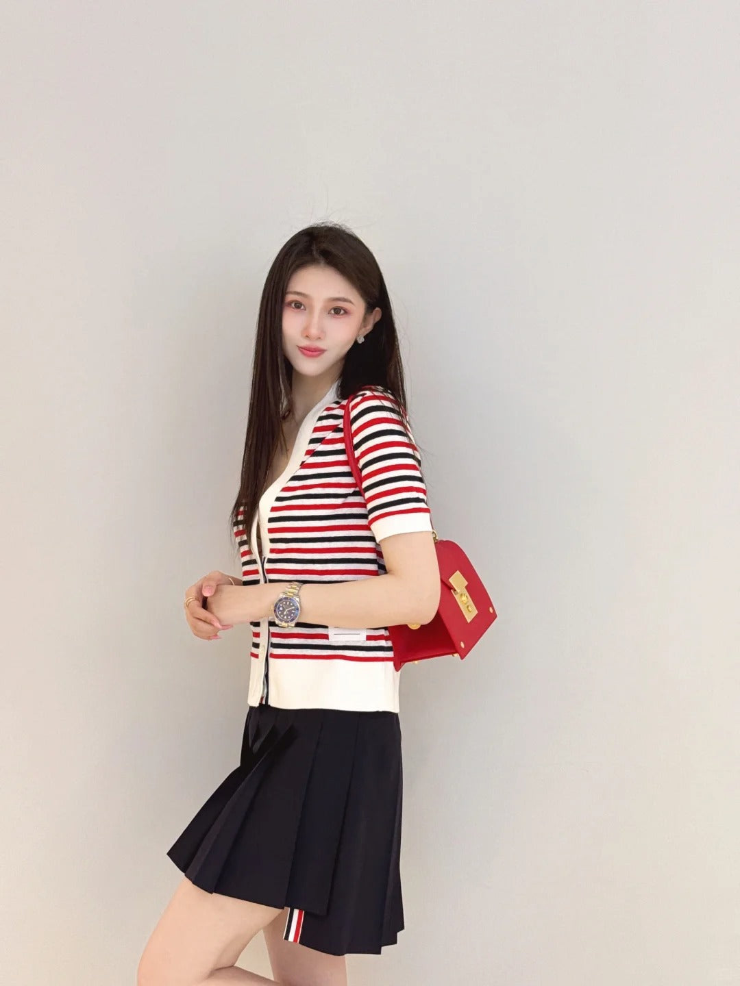 Striped V-neck long sleeves THOM TREND